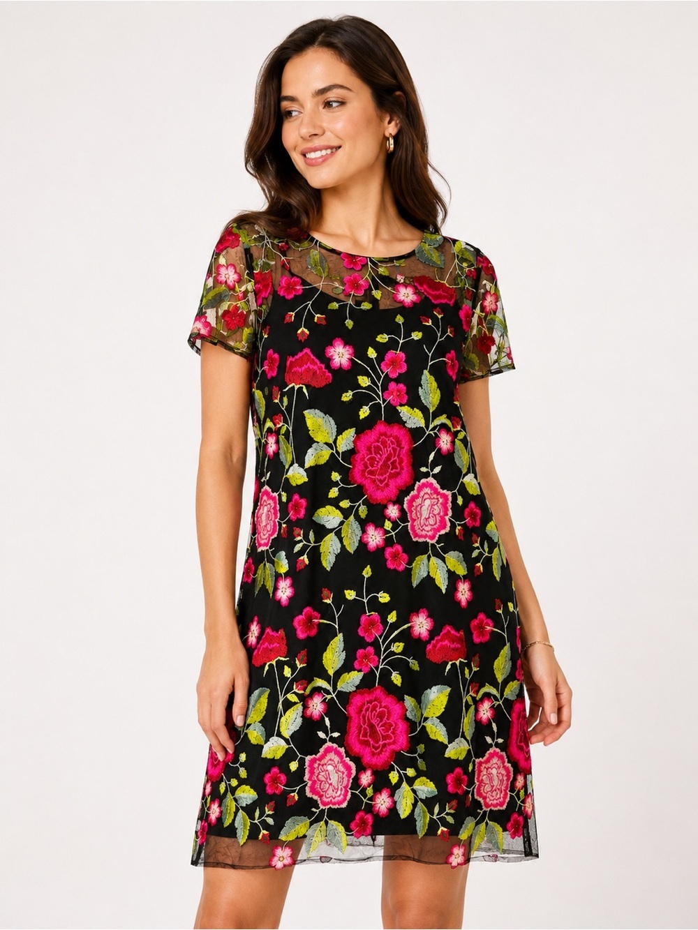 Sam Edelman Floral Embroidered Mesh Mini Dress 10 Garden Party Wedding Guest